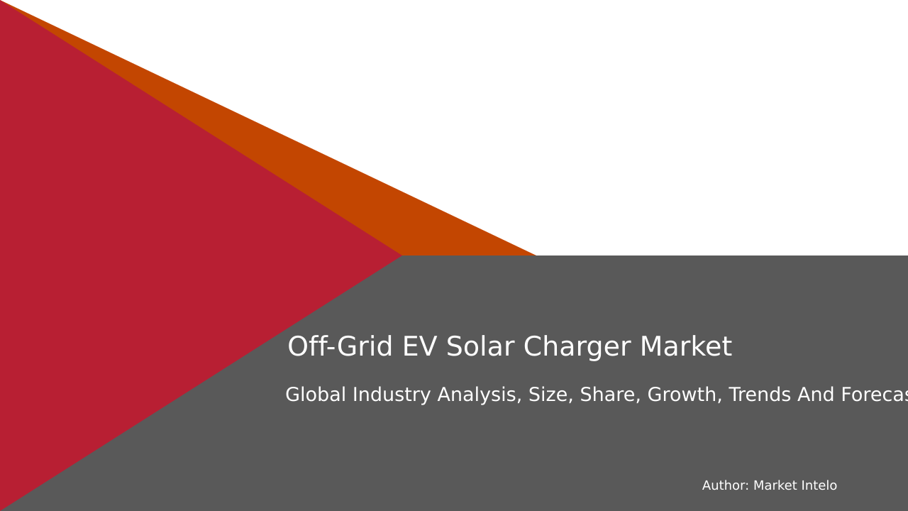 Off-Grid EV Solar Charger Market Research Report 2033